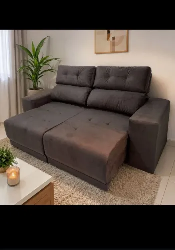 SOFA RETRATIL RECLINÁVEL 2MT NOVO DE FABRICA FRETE GRÁTIS