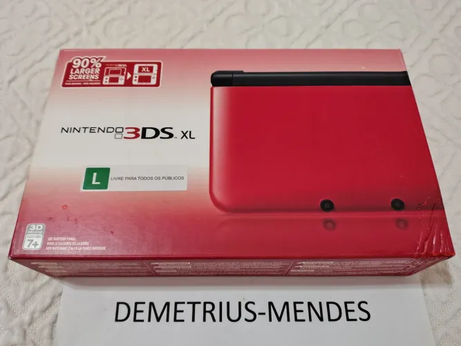 Nintendo 3DS XL vermelho - Completo, Novo e c/ Vídeo!