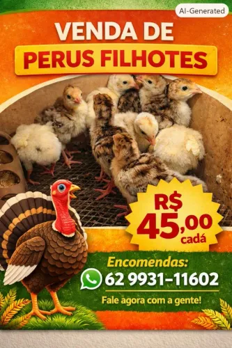 Vendo pintinhos de perus