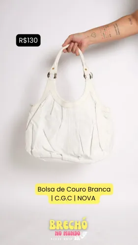 BOLSA DE COURO BRANCA 