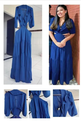 Vestido de festa longo azul