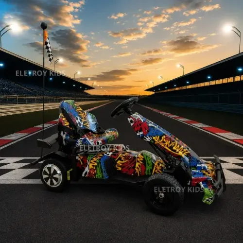 Kart Elétrico 600w Infantil 120kg Bluetooth 30km/h 3 Velocidades