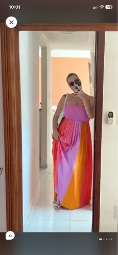 Vestido tomara que caia colorido Dress To