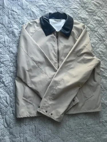 jaqueta zara com gola de couro G