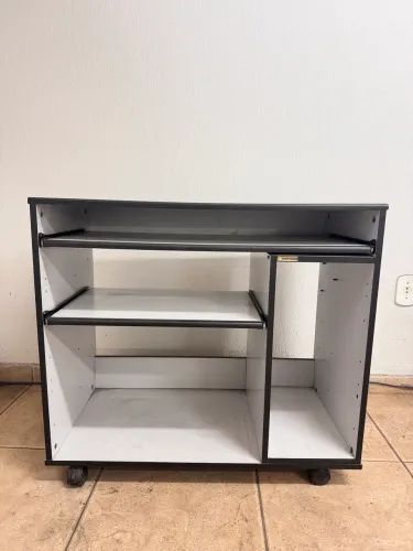 Mesa para Computador - Escrivaninha (Cinza com preto)