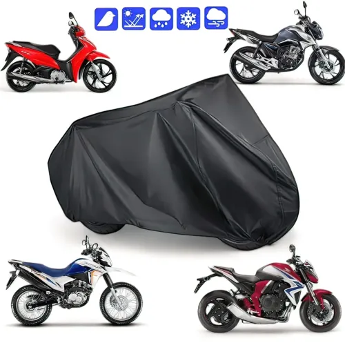 Capa de Cobrir Moto em Couro Forrada Impermeável Anti-Uv Protetora Anti-Risco