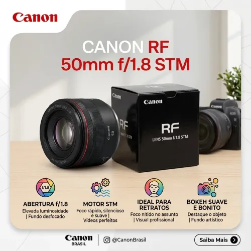 lente Canon RF 50mm f/1.8 STM, i
