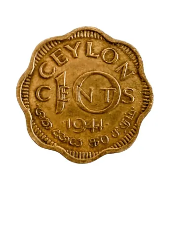 Moeda1944 da Índia 10 centes ceylon