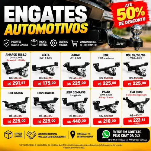 Engates reboque para carro Novos a Partir de R$ 175