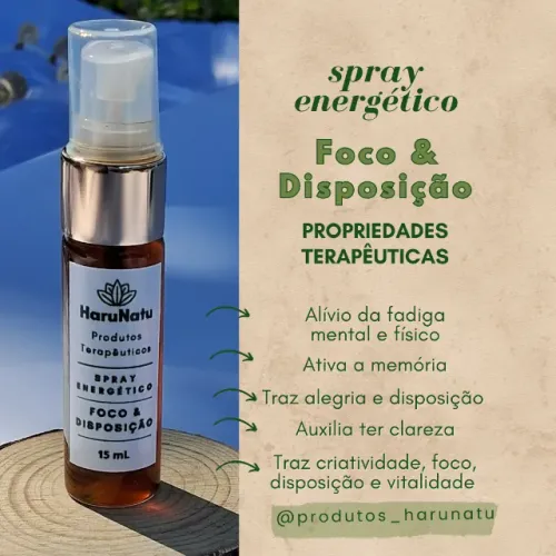 Spray Energético para ter + Foco e Disposição - Aromaterapia -