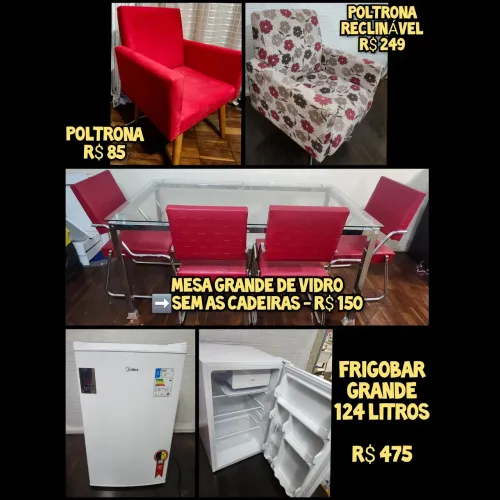 Desapegos, Frigobar Grande, Mesa Grande, Poltronas