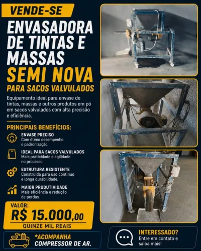 ENVASORA DE SACOS VALVULADOS PARA MASSAS E TEXTURAS