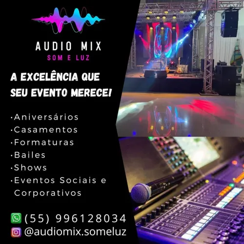 Sonorização, iluminação e projeção