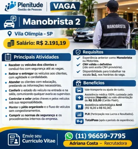 Vaga para manobrista