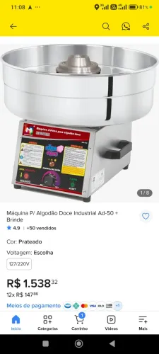 Máquina de Algodão Doce