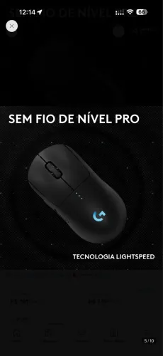 Mouse Gamer Sem Fio Logitech G PRO 2 LIGHTSPEED 4 Botões Prog, Sensor HERO 244K DPI