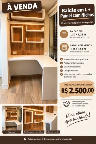 Vendo móveis Planejados e Balcão de Estudo em L