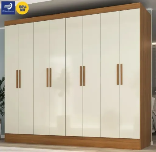 Guarda-Roupa Casal 8 Portas com 4 Gavetas 