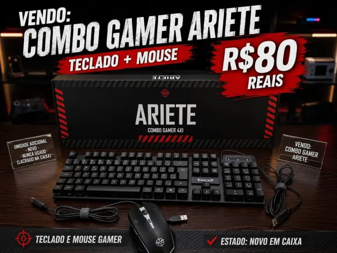 Teclado e Mouse na caixa 