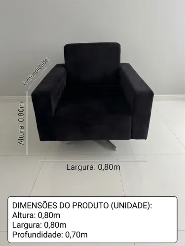 2 Poltronas decorativas pretas luxo