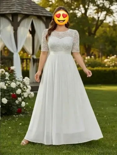 Vestido de Noiva Civil renda