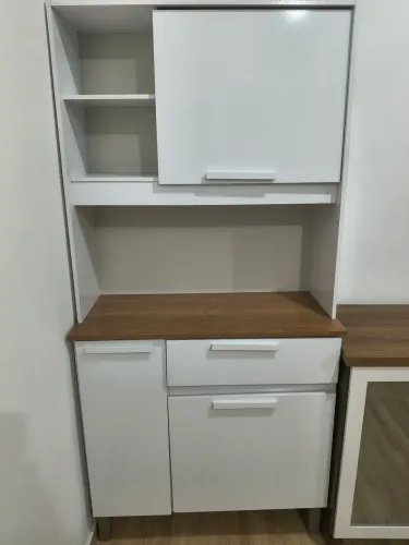 Armário cozinha branco 3 portas 1 gaveta