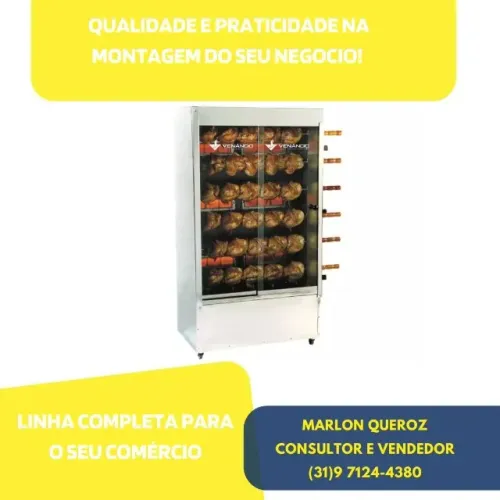 Assadeira de Frango 6 Espetos Venâncio a Gás