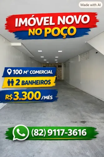 Imóvel para aluguel possui 100 metros quadrados em Poço - Maceió - AL