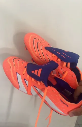 Chuteira Adidas Predator Língua Dobrável Laranja - Campo - Tamanho 41 - NOVA