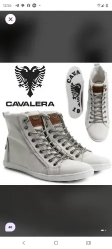 Tênis Novo Bota Cavalera Cano Alto Branco 44 Masculino Balada, Festa, Réveillon 