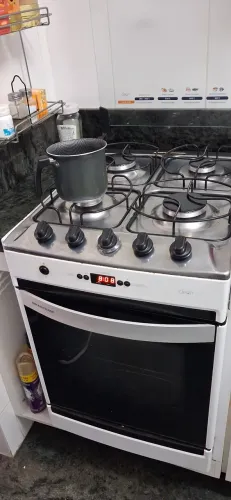 Fogão Brastemp 4 bocas timer e mesa inox
