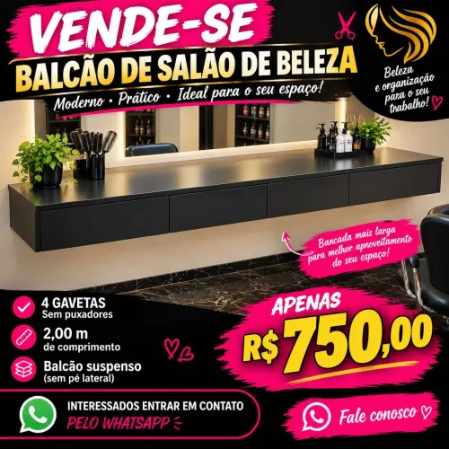 Bancada para salão de beleza