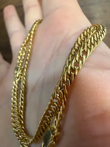 Pulseira Groumet de ouro 18k procedência garantia eterna