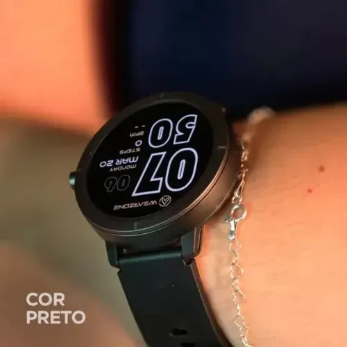 Flare Wearzone GPS Integrado Strava AMOLED 5ATM - COR PRETO