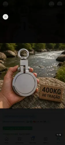 Ímã de Neodímio para Pesca Magnética 400kg com Abraçadeira