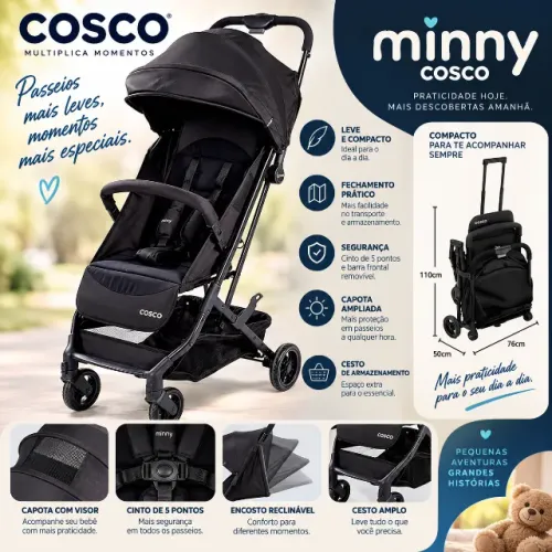 Carrinho de Bebê Cosco Minny Compacto