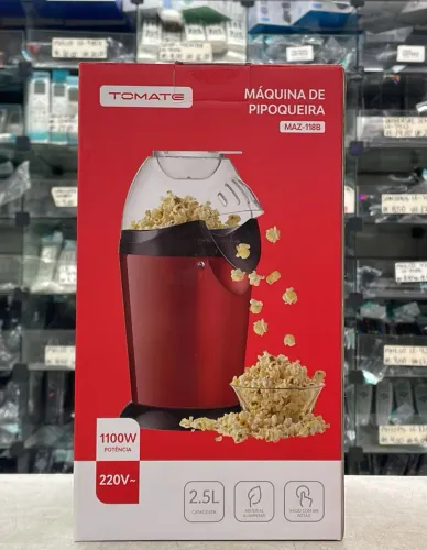 Pipoqueira Elétrica Sem Óleo Vermelha Portátil Pipoca