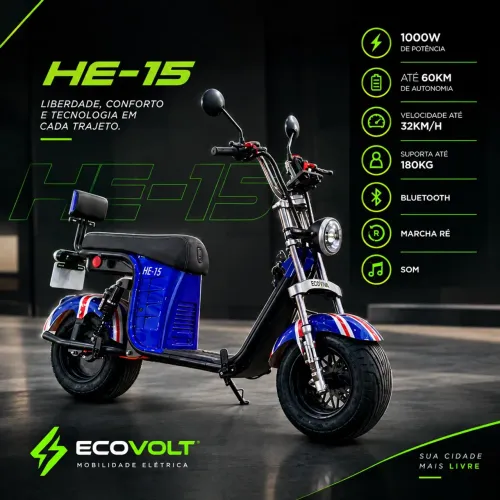 SCOOTER ELÉTRICA HE-15 1000W - NOVA