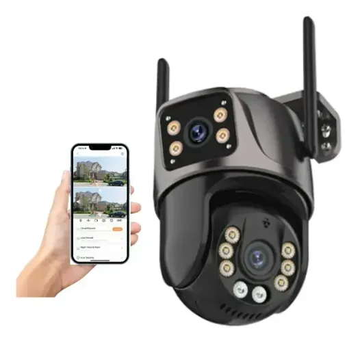 Câmera Segurança Wifi Smart 8mp 360° Visão Dupla Residencial