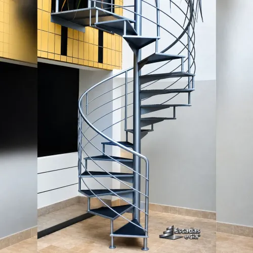 Fabricação e instalação de escadas caracol em aço e pré-moldadas com corrimão galvanizado.