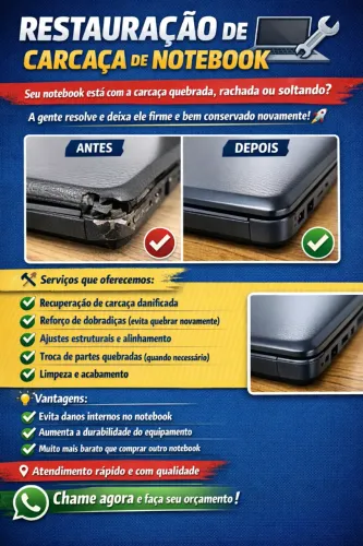 Temos carcaça para notebook de diversas marcas e modelos