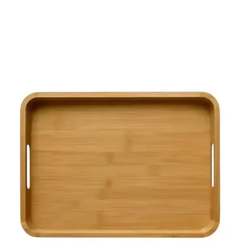 Bandeja Bambu Natural 38 x 28 cm com Alça