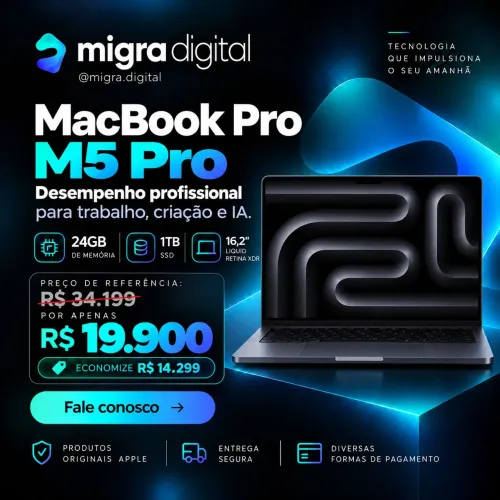 MacBook Pro 16 - M5 Pro 2026 (18 CPU / 20 GPU) | 24GB RAM | 1TB SSD | NOVO
