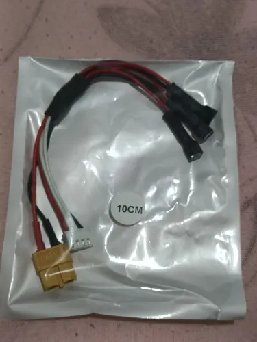 Cabo de carregamento XT60 com balanceador para 3 baterias 1S