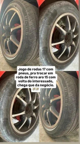 Troco roda 17 completa em roda de ferro aro 15 com volta do interessado!
