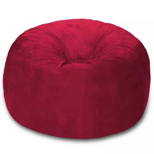 Puff Redondo 80x20 Vermelho em Suede Premium S/ Enchimento