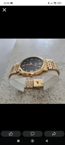 Relogio+feminino+dourado+slim+39mm+Champion