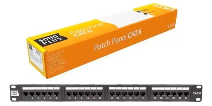 Patch panel cat6 24 portas T568 furukawa Soho plus