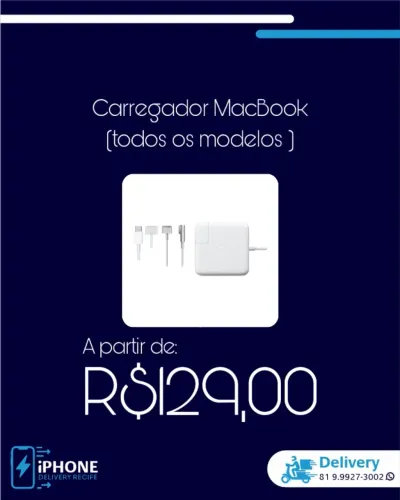 Carregador para MacBook (todos os modelos ) loja física Recife