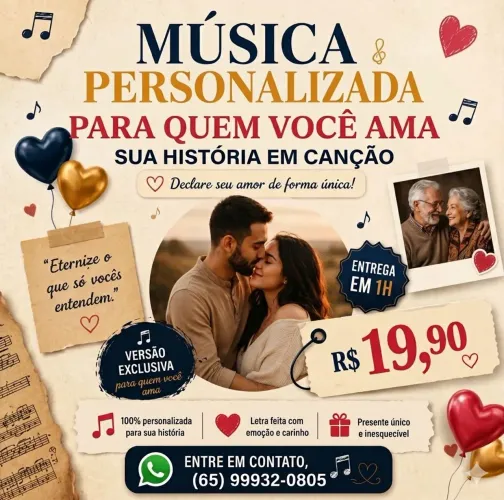 Músicas personalizadas! Um Presente Único!!